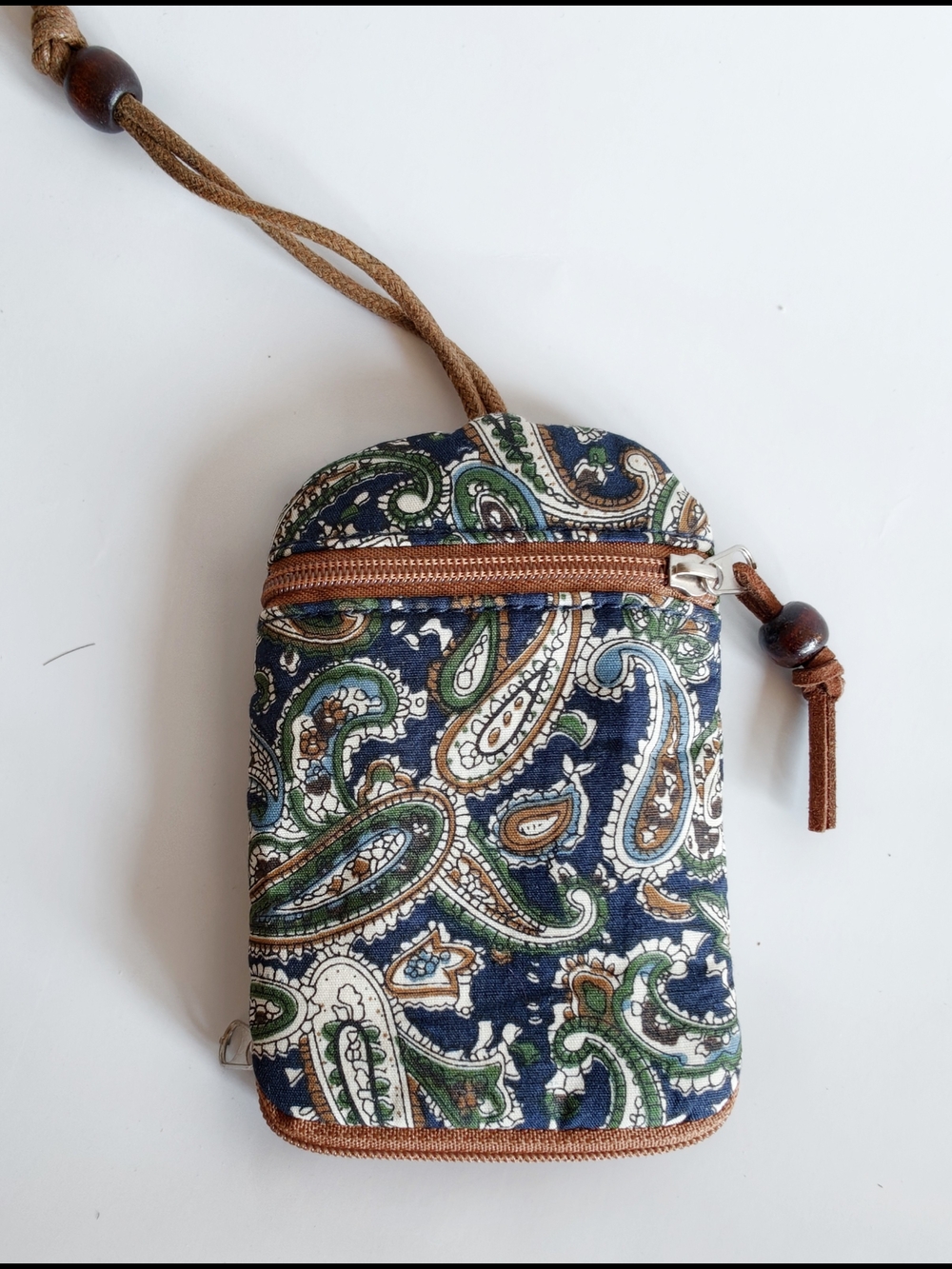 New Navy Paisley Key Pouch